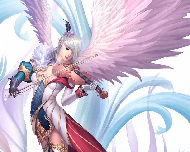 Angelic Woman Playing Violin