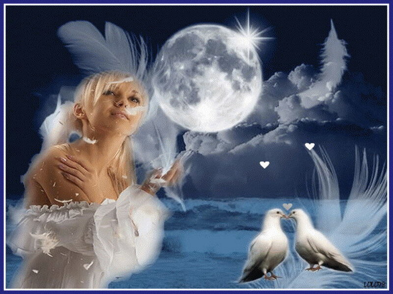 angelic woman with doves
