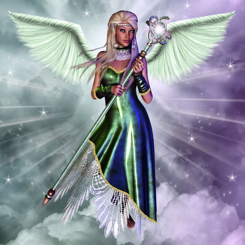 Angelic Woman with Staff