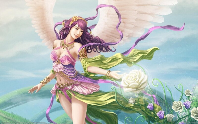 angelic woman with wings