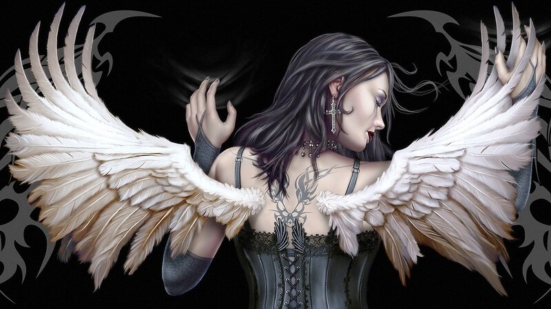 angelic woman with wings