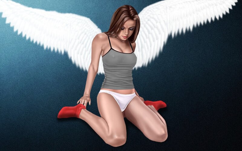 angelic woman with wings