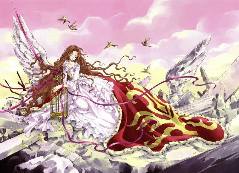 Angelic Woman with Wings — Pink, Dramatic, Sunset