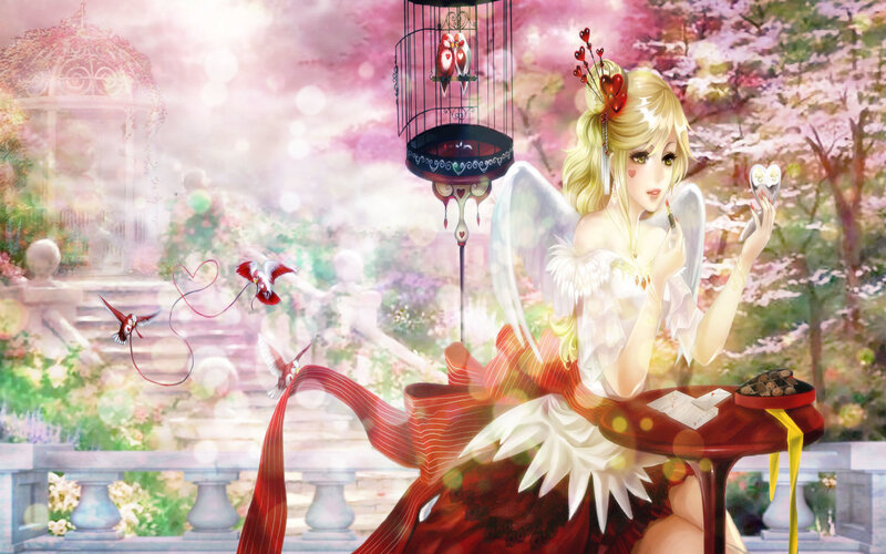 Angelic Woman with Wings — Pink