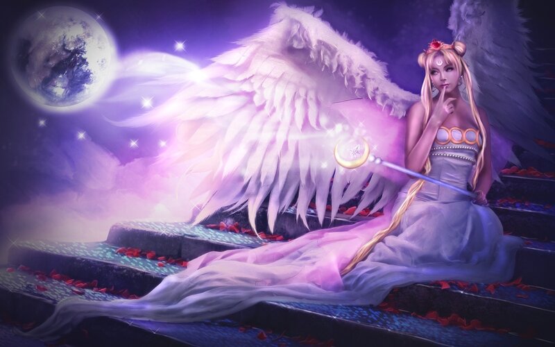 Angelic Woman with Wings — Serene
