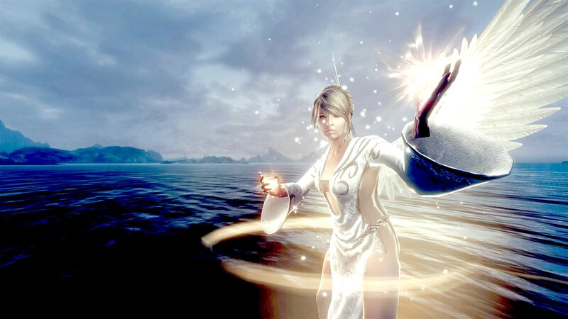 Angelic Woman with Wings — White, Dramatic, 3d Render