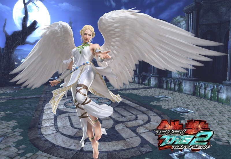Angelic Woman with Wings — White, Dramatic, Night, 3d Render