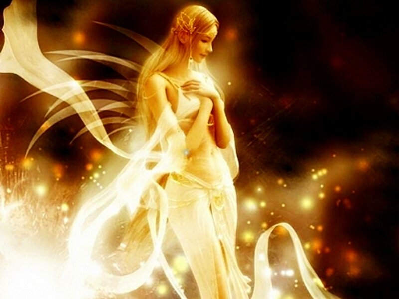 Angelic Woman with Wings — White, Ethereal