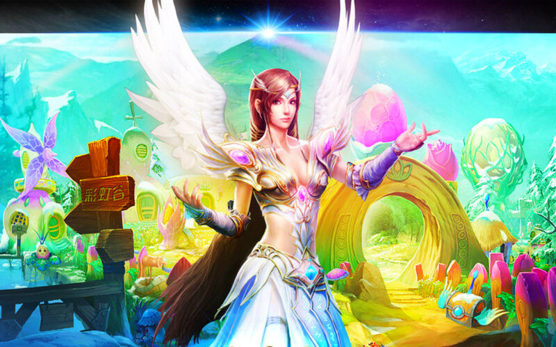 Angelic Woman with Wings — White, Magical