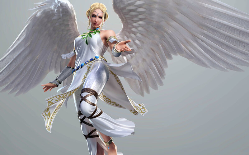 Angelic Woman with Wings — White, Serene, 3d Render