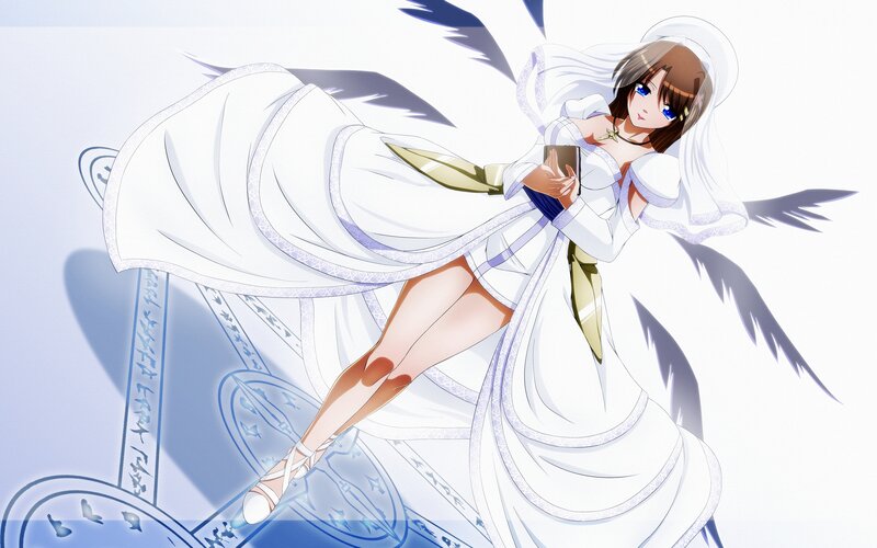 Angelic Woman with Wings — White, Serene, Anime, Book