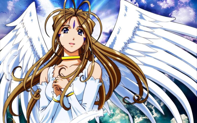 Angelic Woman with Wings — White, Serene, Anime, Long Hair