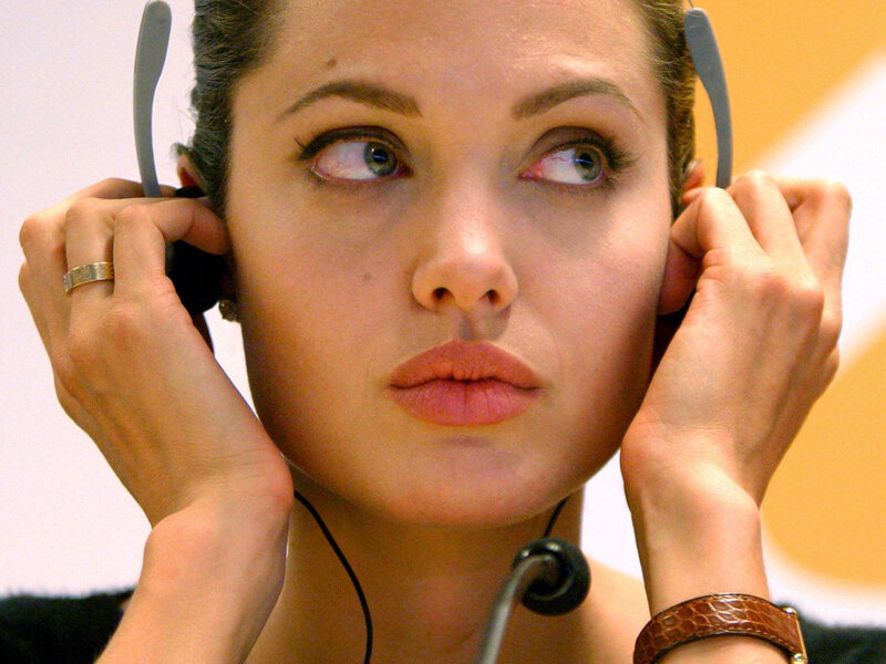 Angelina Jolie at a press event