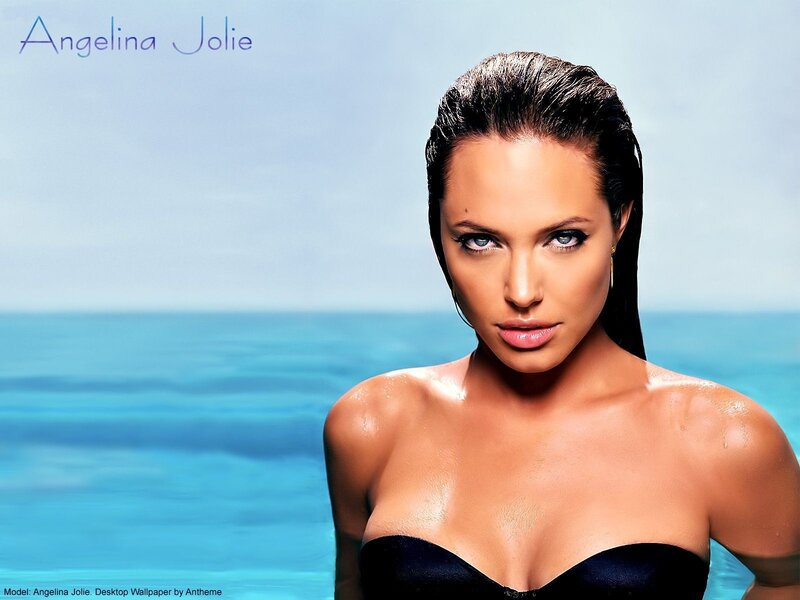 Angelina Jolie by the sea
