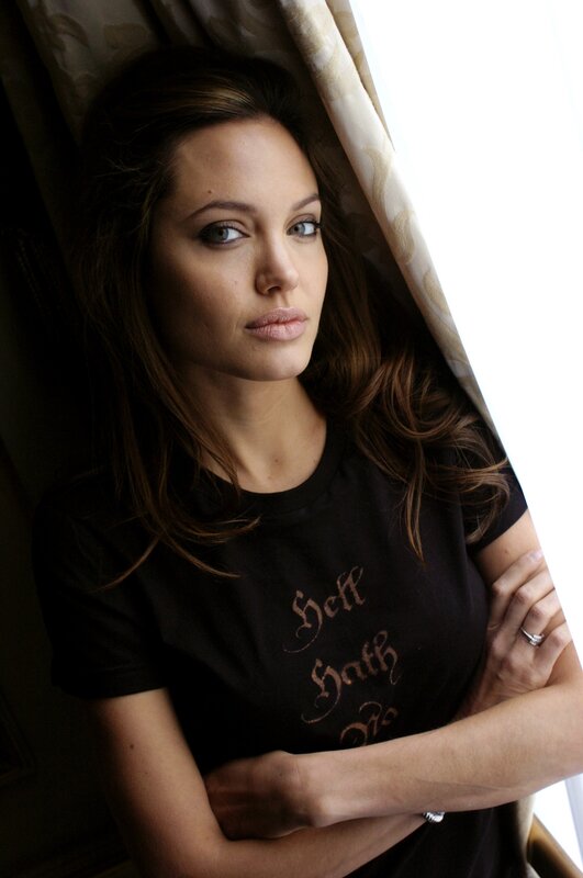 Angelina Jolie by window