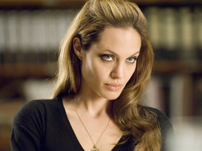 Angelina Jolie in a black top