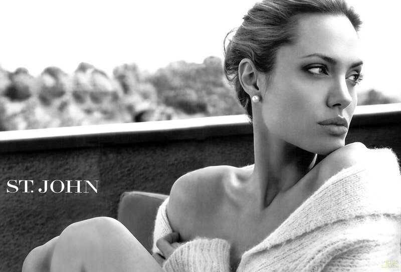 Angelina Jolie in black and white