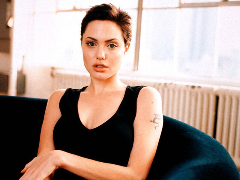 Angelina Jolie in black top
