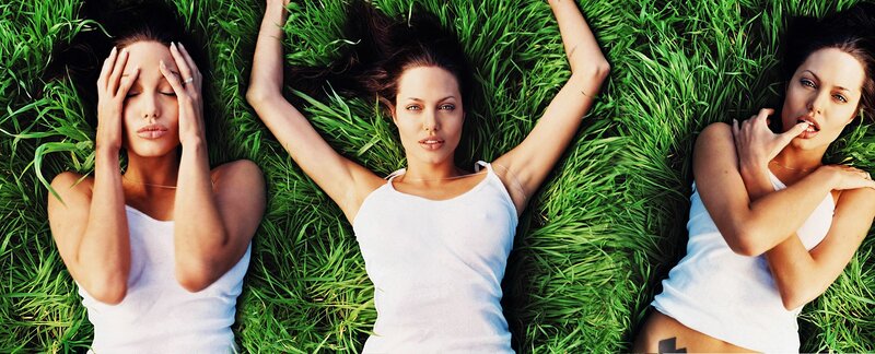 Angelina Jolie in grass