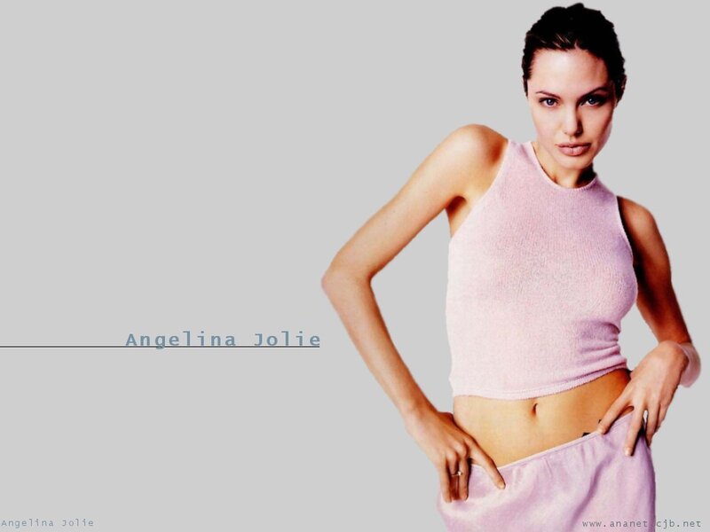 Angelina Jolie in pink top