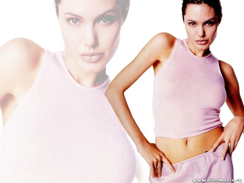 Angelina Jolie in pink top