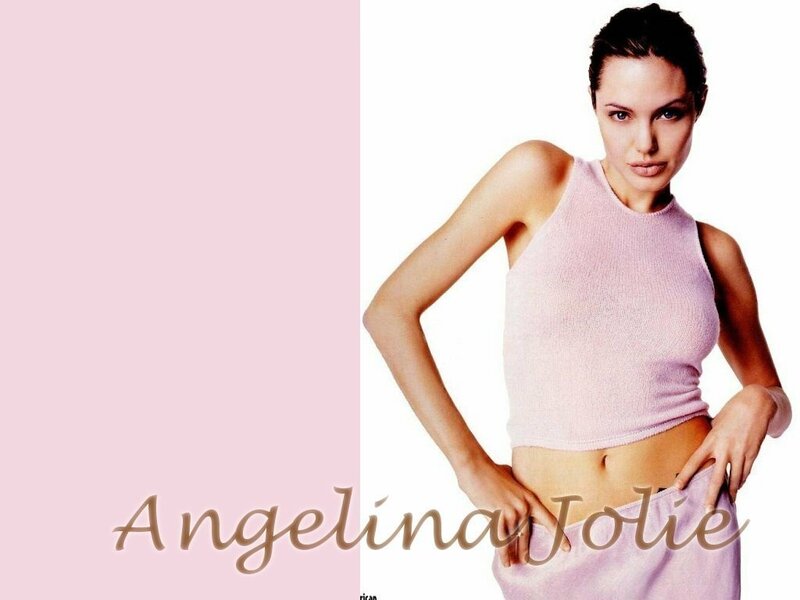 Angelina Jolie in pink top