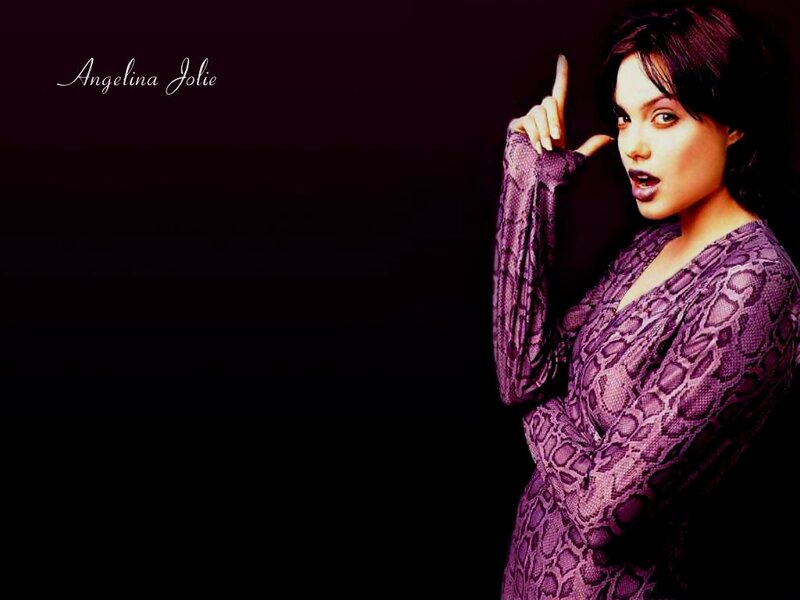 Angelina Jolie in purple dress
