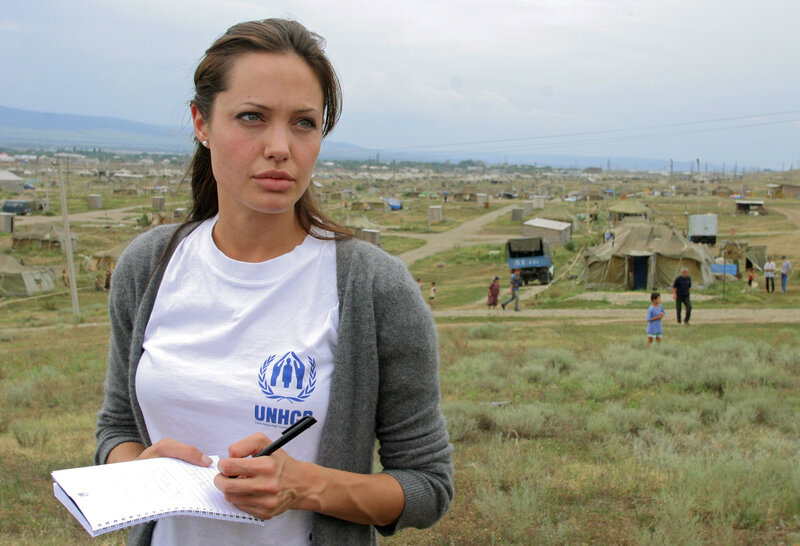 Angelina Jolie in refugee camp
