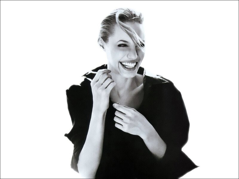Angelina Jolie laughing