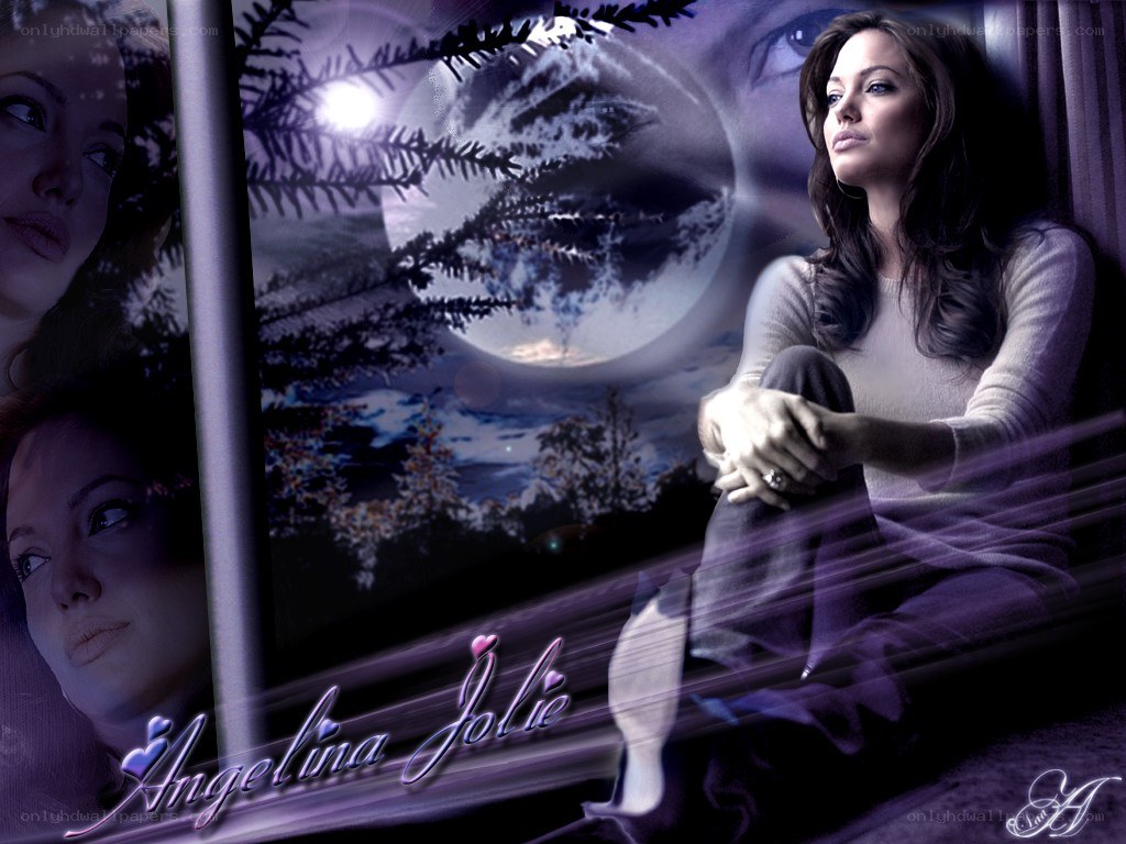 Angelina Jolie moonlit portrait