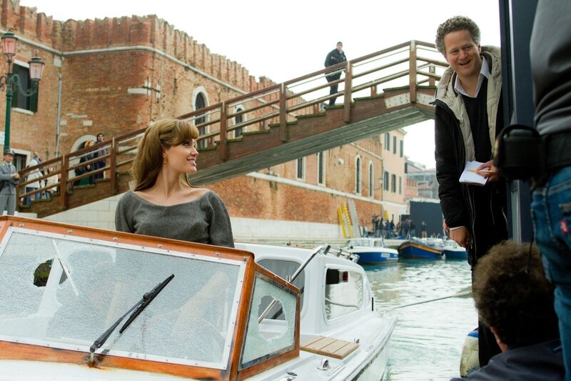 Angelina Jolie on a boat in Venice