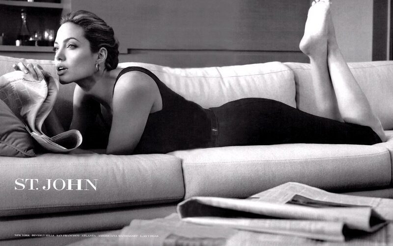 Angelina Jolie on a couch