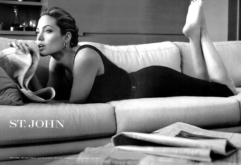 Angelina Jolie on a couch