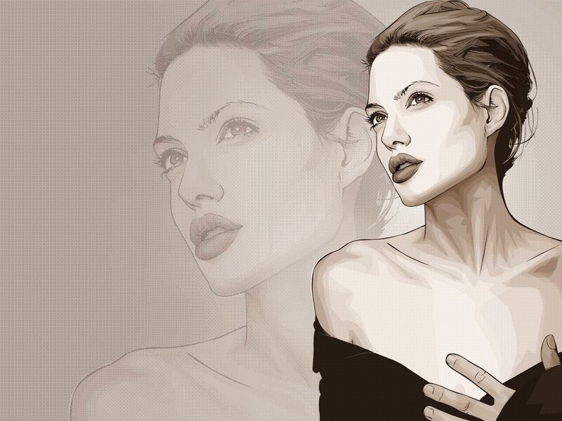 Angelina Jolie portrait illustration