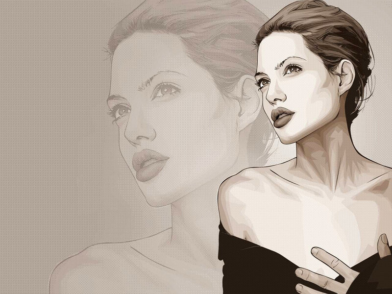 Angelina Jolie portrait illustration