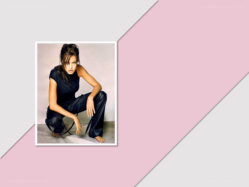 Angelina Jolie posing in black