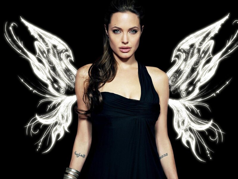 Angelina Jolie with angel wings