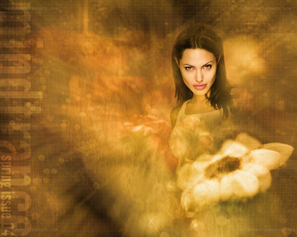 Angelina Jolie with flower
