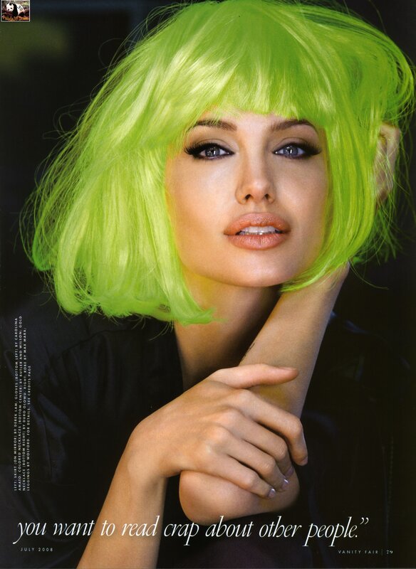 Angelina Jolie with green wig