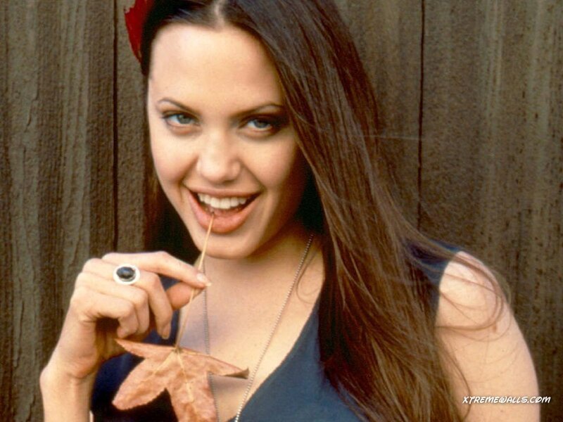 Angelina Jolie with leaf