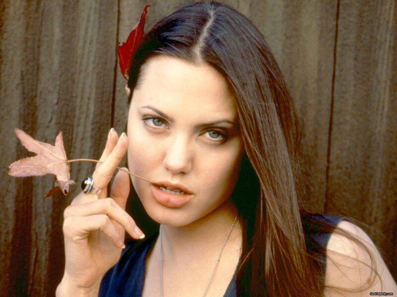 Angelina Jolie with leaf