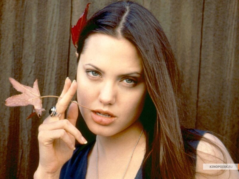 Angelina Jolie with leaf