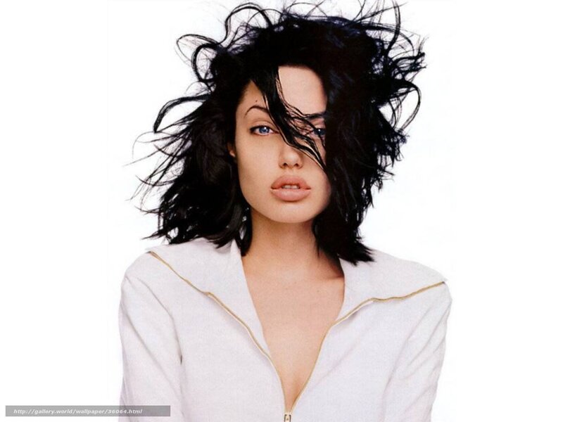 Angelina Jolie with windswept hair