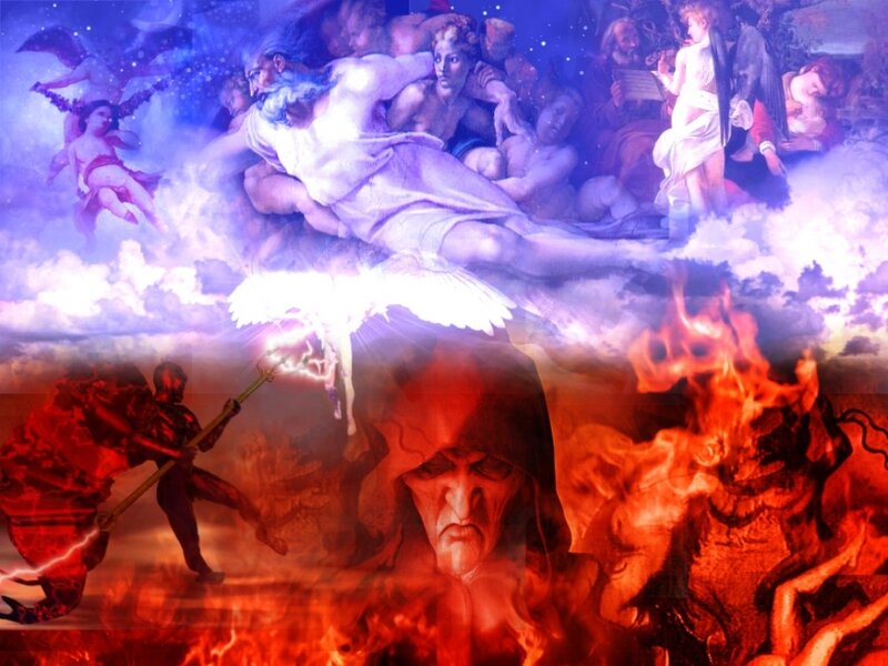 Angels and Demons in Battle — Red