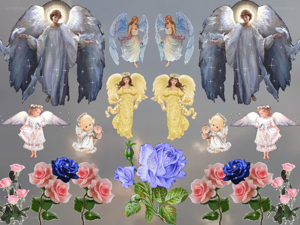angels and roses collage
