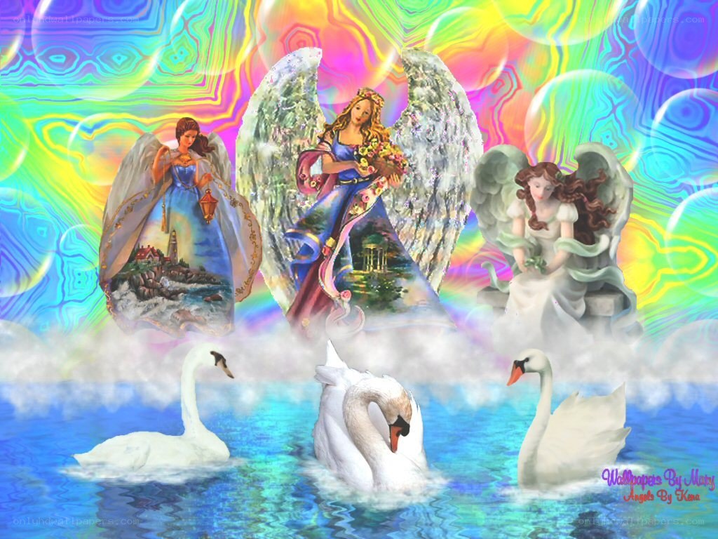 Angels and swans on water
