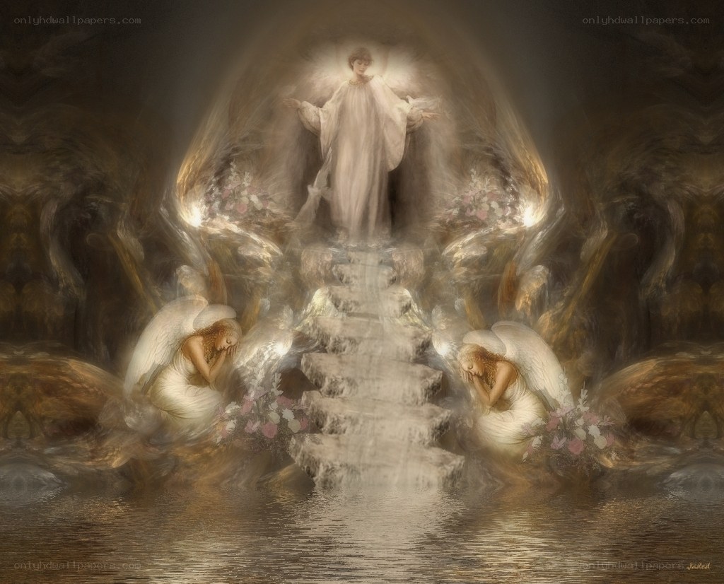 Angels ascending to heaven