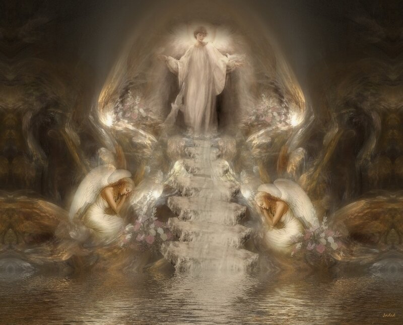 Angels ascending to heaven