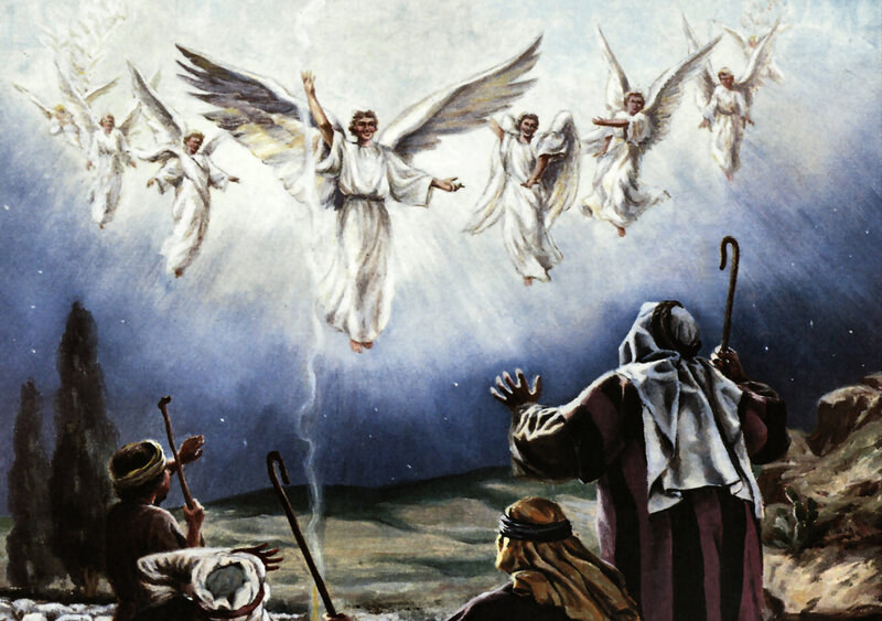 Angels Ascending to Heaven — White
