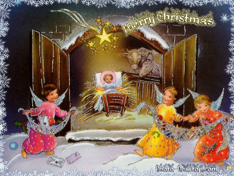 Angels at Nativity Scene